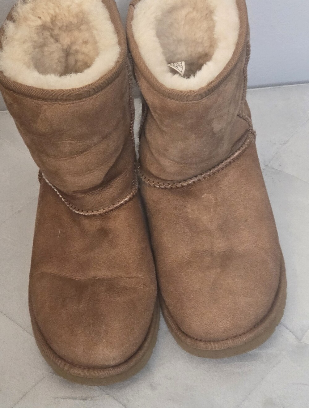 Uggs Classic Women's Mini Boots with Genuine Shearling  - Chestnut, Size 6